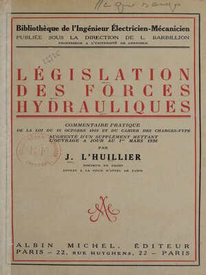 cover image of Législation des forces hydrauliques